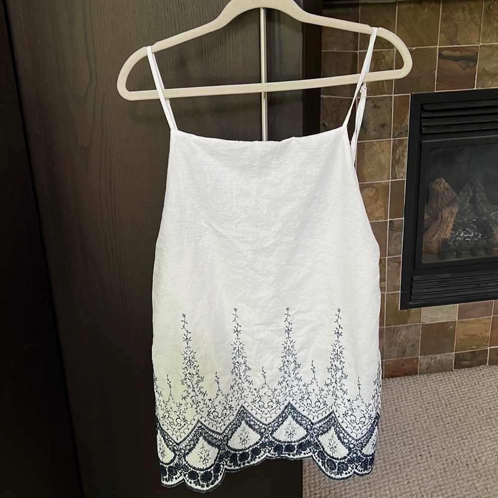 Tobi Summer Dress with Blue Detail and Low Back